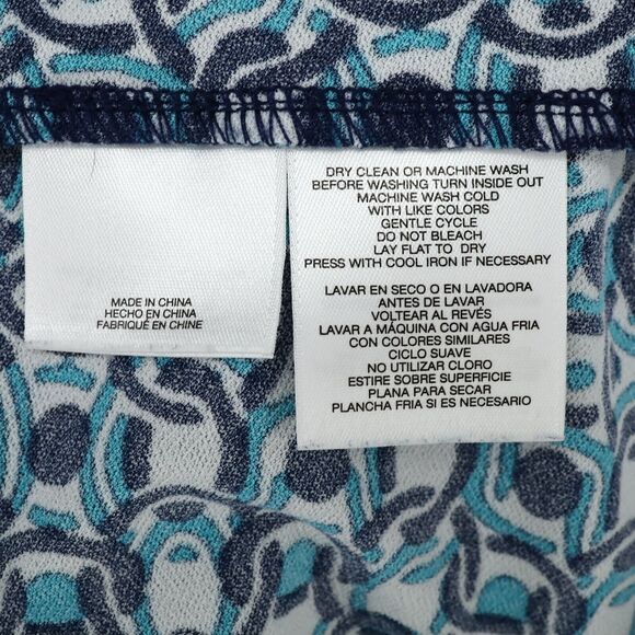 Pappagallo Top Womens Small Blue White Trimmed Neck Tunic Blouse Stretch Knit - Picture 13 of 13